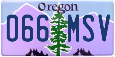 OR license plate 066MSV