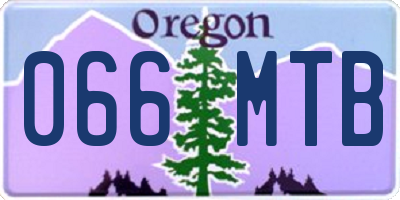 OR license plate 066MTB