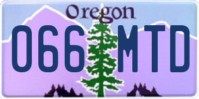OR license plate 066MTD
