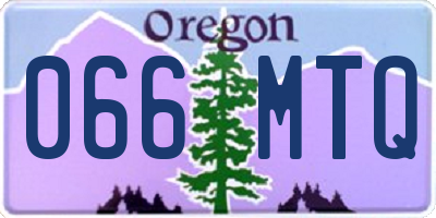 OR license plate 066MTQ