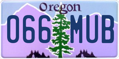 OR license plate 066MUB