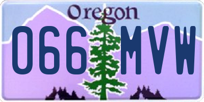 OR license plate 066MVW