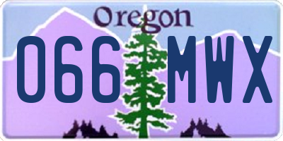 OR license plate 066MWX