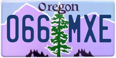 OR license plate 066MXE