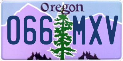 OR license plate 066MXV