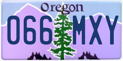 OR license plate 066MXY
