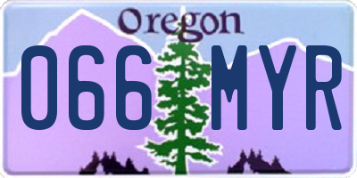OR license plate 066MYR