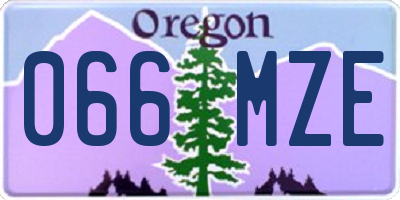 OR license plate 066MZE