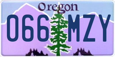 OR license plate 066MZY
