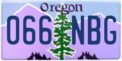 OR license plate 066NBG