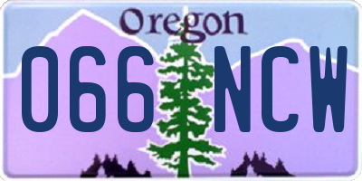 OR license plate 066NCW