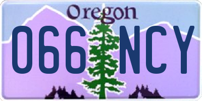 OR license plate 066NCY