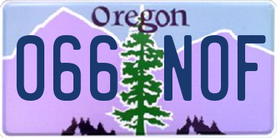 OR license plate 066NOF
