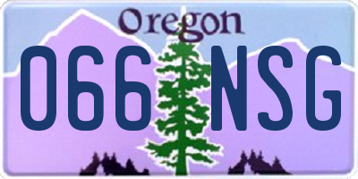 OR license plate 066NSG