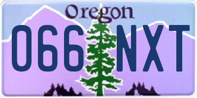 OR license plate 066NXT