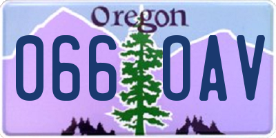 OR license plate 066OAV