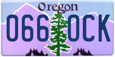 OR license plate 066OCK