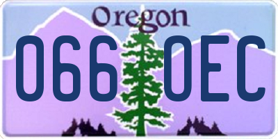 OR license plate 066OEC