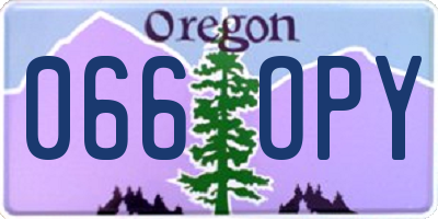 OR license plate 066OPY