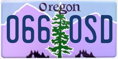 OR license plate 066OSD