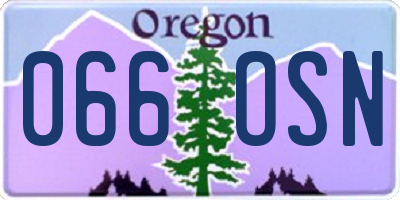 OR license plate 066OSN