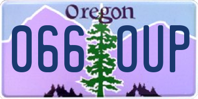 OR license plate 066OUP