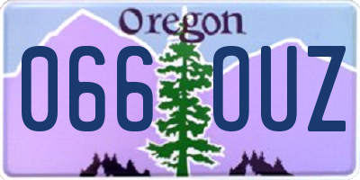 OR license plate 066OUZ