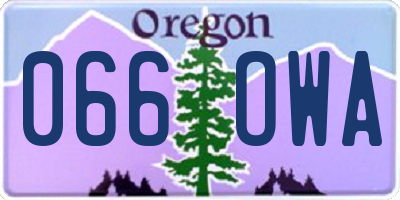 OR license plate 066OWA