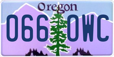 OR license plate 066OWC