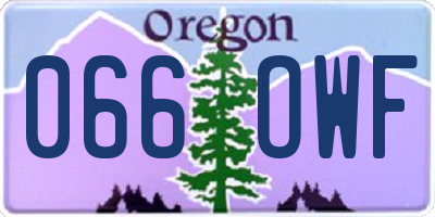 OR license plate 066OWF