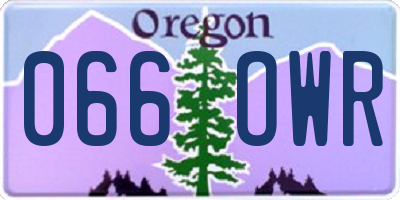 OR license plate 066OWR