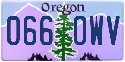 OR license plate 066OWV