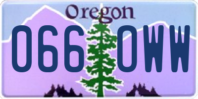 OR license plate 066OWW