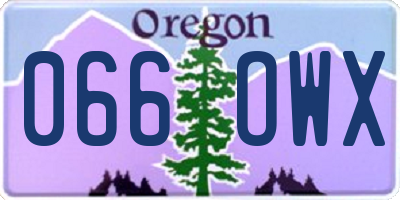 OR license plate 066OWX