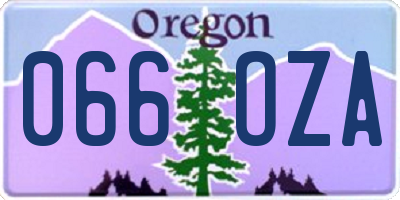 OR license plate 066OZA