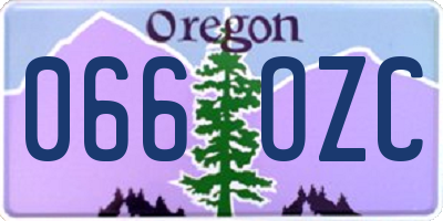 OR license plate 066OZC