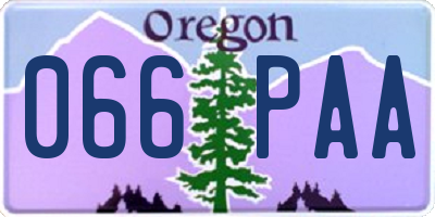 OR license plate 066PAA