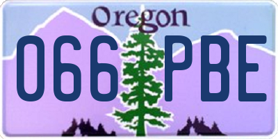 OR license plate 066PBE