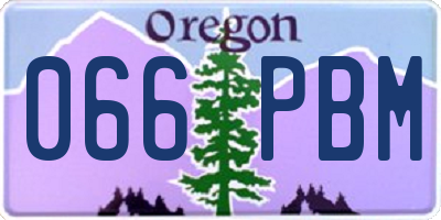 OR license plate 066PBM