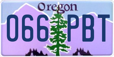 OR license plate 066PBT