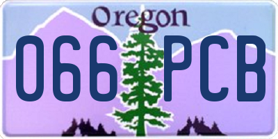 OR license plate 066PCB
