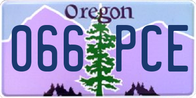 OR license plate 066PCE