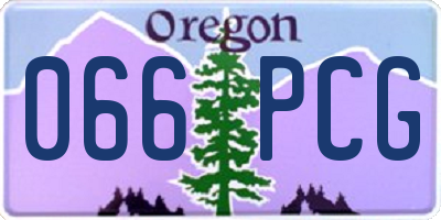 OR license plate 066PCG