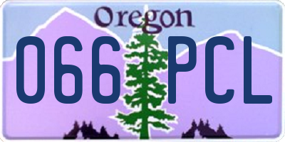 OR license plate 066PCL
