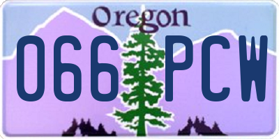 OR license plate 066PCW