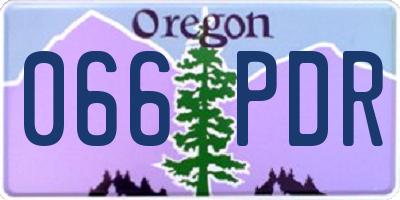 OR license plate 066PDR