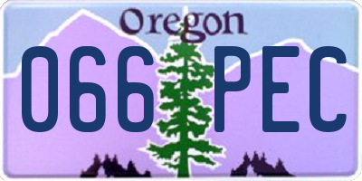 OR license plate 066PEC