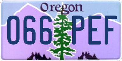 OR license plate 066PEF