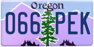 OR license plate 066PEK