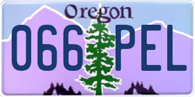 OR license plate 066PEL